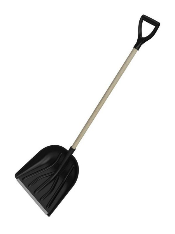 Frost-resistant snow shovel "Merchant" with an aluminum bar from the village. handle 1 grade 1 m and V handle